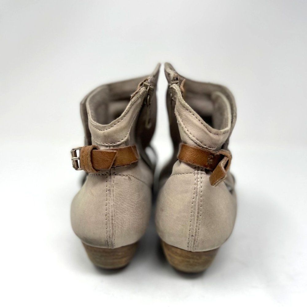 Miz Mooz carter ankle booties US9 EU40 BoxU Bone leather Peep toe - Picture 5 of 8
